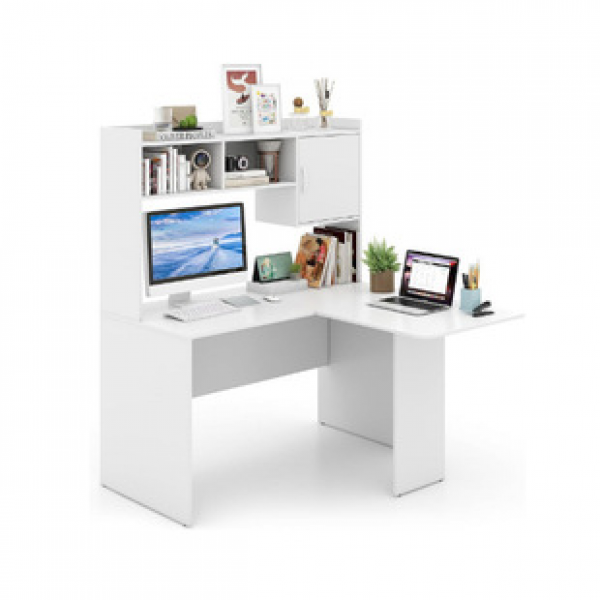 Foreign trade cross-border direct sales game computer desk workstation with open storage rack Amazon hot selling panel furniture trend