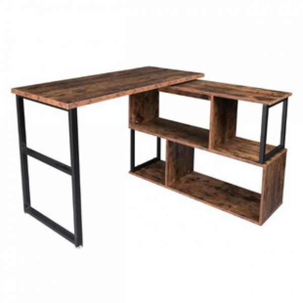 Foreign trade cross-border manufacturer direct sales office desk retro desk rotatable corner desk furniture Amazon hot selling panel trend