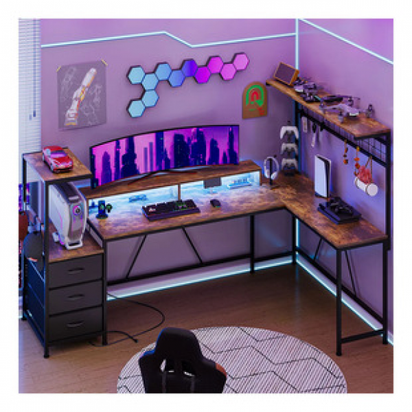 Cross border Nordic desktop computer desk, office desk, industrial wind iron art, household small unit desk with storage rack desk