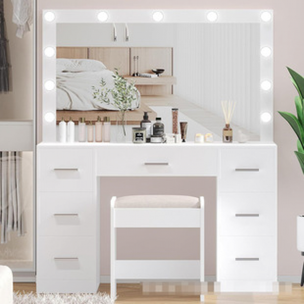 Dressing table panel furniture modern minimalist style bedroom dressing table set foreign trade cross-border Amazon trend