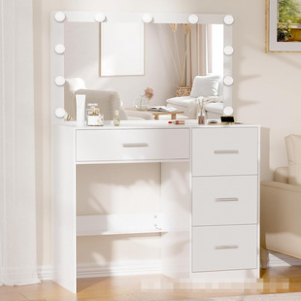 Factory direct sales, dressing table furniture, foreign trade, cross-border Amazon, modern minimalist style, bedroom with lights, makeup table, trendy