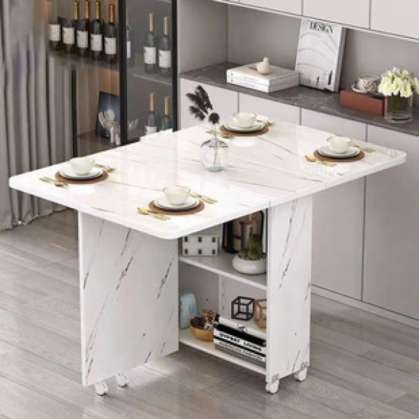 Small household wall mounted dining table, storage cabinet, extendable foot table, cross-border white versatile foldable dining table