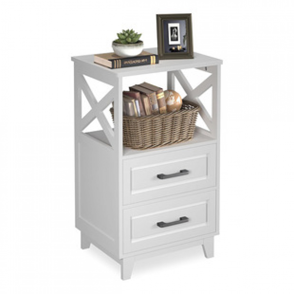 Bedside cabinet with storage drawers and open shelves, cross-border direct sales, Amazon hot selling foreign trade