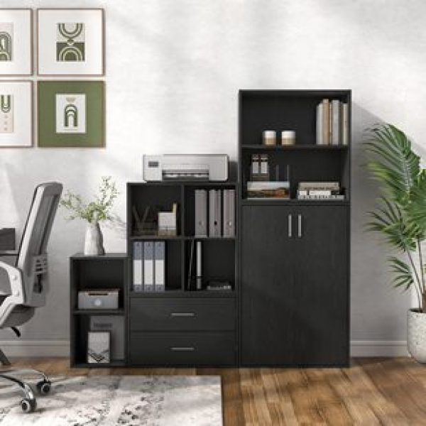 Nordic emoticons/Japanese style Nakaguwabi sabi/Origin solid wood grid cabinet combination bookshelf, desk cabinet, floor to ceiling partition