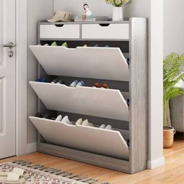 Home door 17cm simple modern large capacity economical storage cabinet shoe rack ultra-thin flip bucket shoe cabinet
