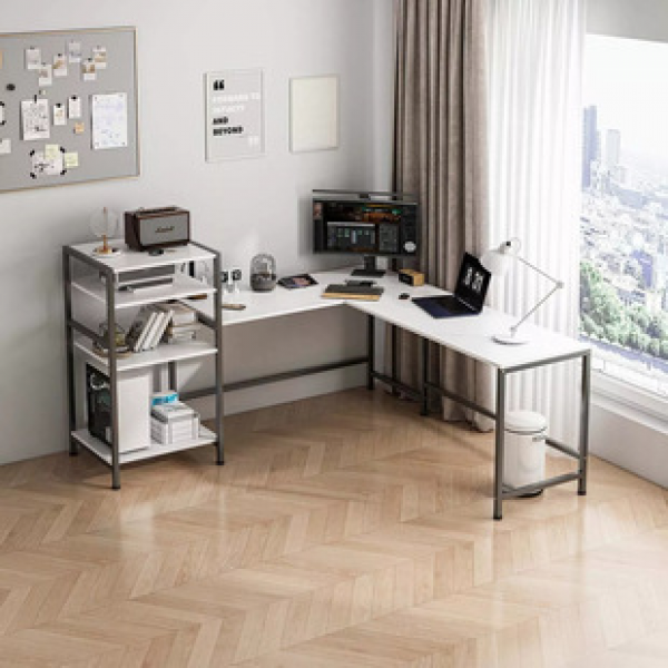 Simple rental house bedroom study desk long table steel frame computer desk desktop home office desk workbench