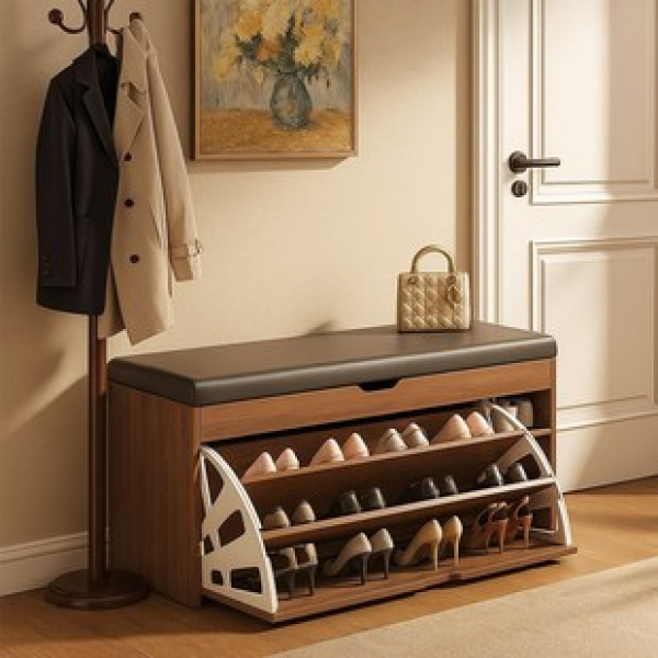 Cross border entrance, small size, extremely narrow, soft bag, seat cushion, shoe changing stool, household doorstep, entrance door, seat stool, integrated shoe rack, trendy