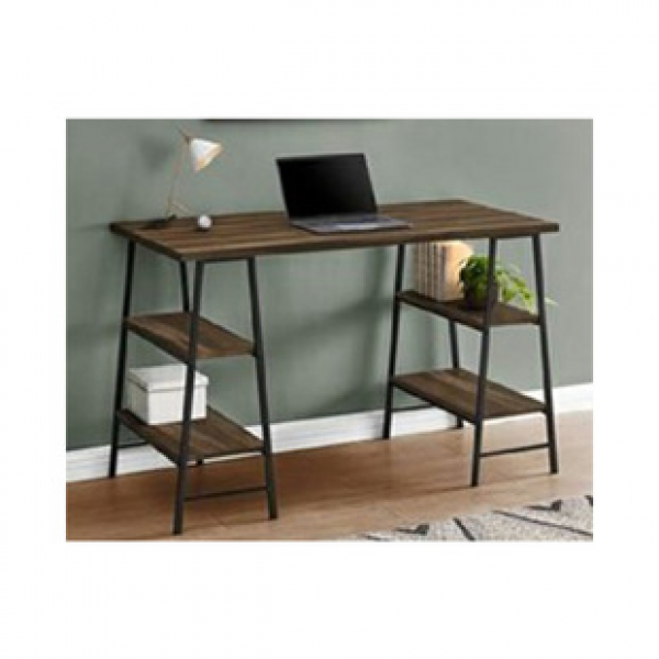 Cross border industrial simple desktop computer desk, steel wood combination living room, iron work desk, multifunctional multi-layer storage desk