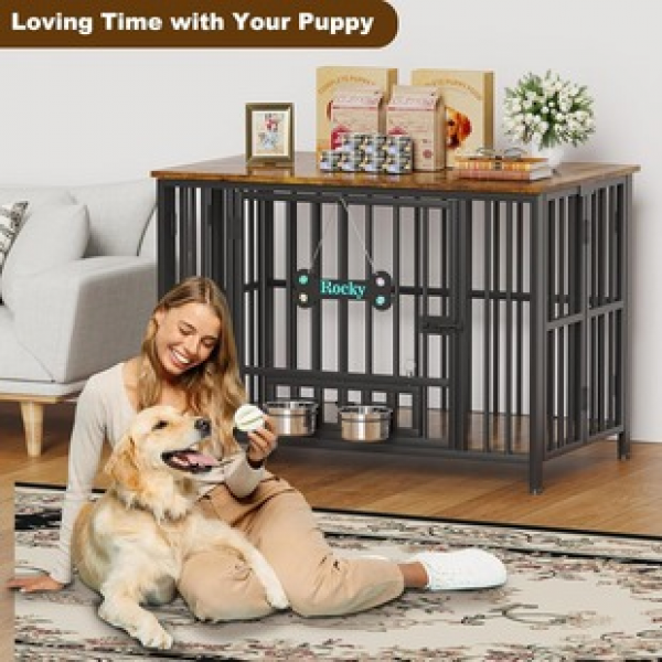 Large pet dog for home use, beautiful and elegant interior decoration, modern and luxurious style, dog cage villa