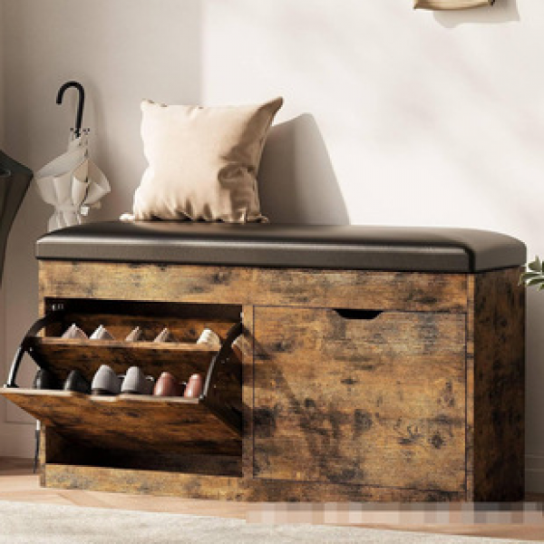 Amazon doorstep simple modern retro brown large capacity storage cabinet shoe rack plate shoe cabinet light luxury shoe cabinet