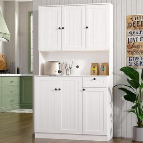 Modern floor cabinet with microwave holder suitable for kitchen storage rack Amazon export cross-border bathroom storage cabinet trend