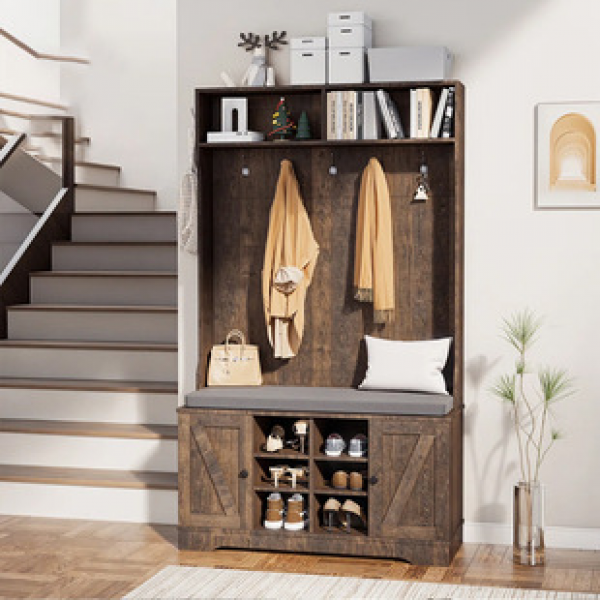 Integrated coat rack, foyer cabinet, hanging clothes rack, storage cabinet, cross-border exclusive supply for foreign trade, Amazon shoe cabinet