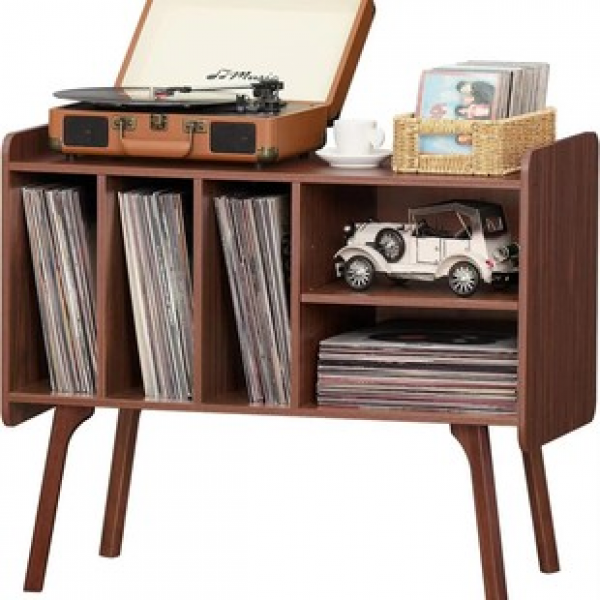 Black vinyl record storage rack, phonograph record machine cabinet, solid wood storage box, magazine cabinet, minimalist Nordic style