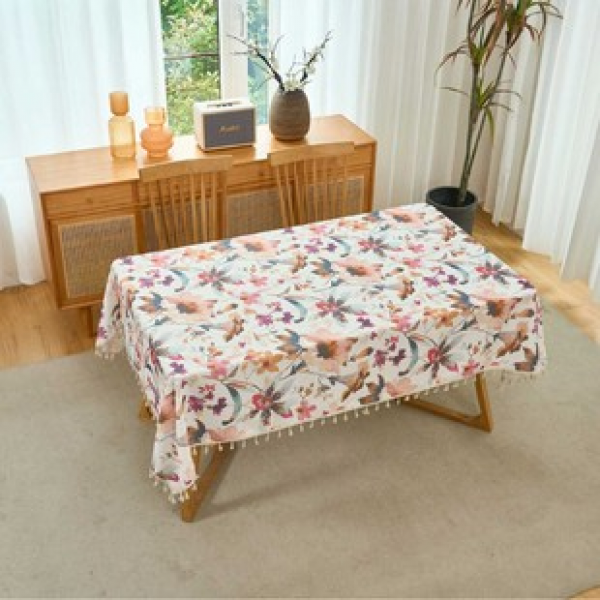 1pc light luxury high-end oil painting dining table tablecloth living room home decoration anti oil easy to clean high-end feeling