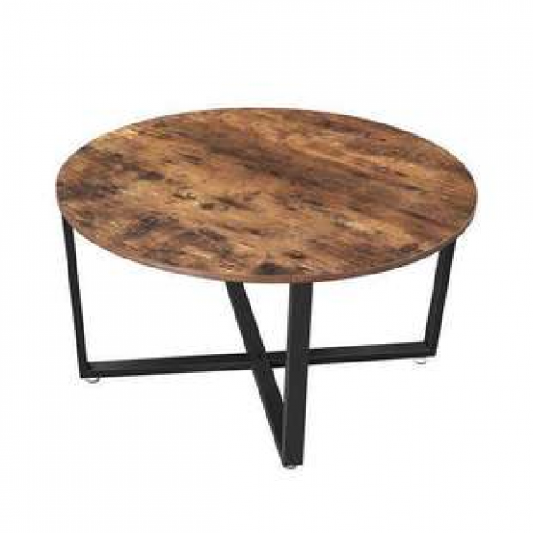 Cross border manufacturer direct sales creative circular coffee table, living room, household size, steel wood combination, light luxury circular tea table