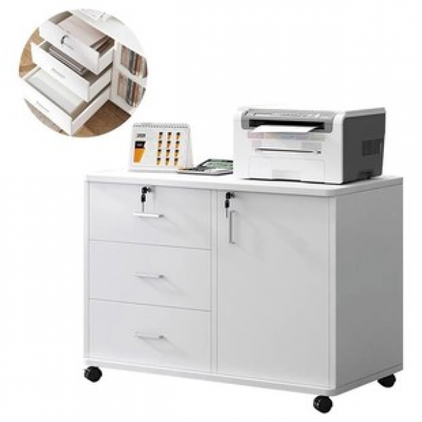File cabinet, simple and modern office with lock, movable side cabinet, household bedroom drawer, storage cabinet