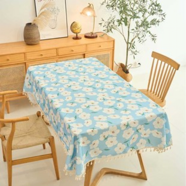 1pc light luxury high-end five leaf flower dining table tablecloth living room home decoration oil resistant and easy to clean high-end table