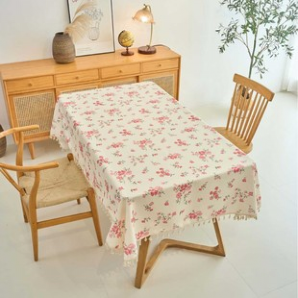 1pc light luxury high-end small red floral dining table tablecloth living room home decoration oil resistant and easy to clean high-end table