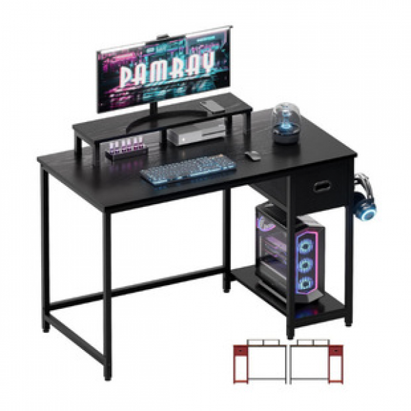 Small home office desk with power socket and display stand for foreign trade, Amazon hot selling panel furniture