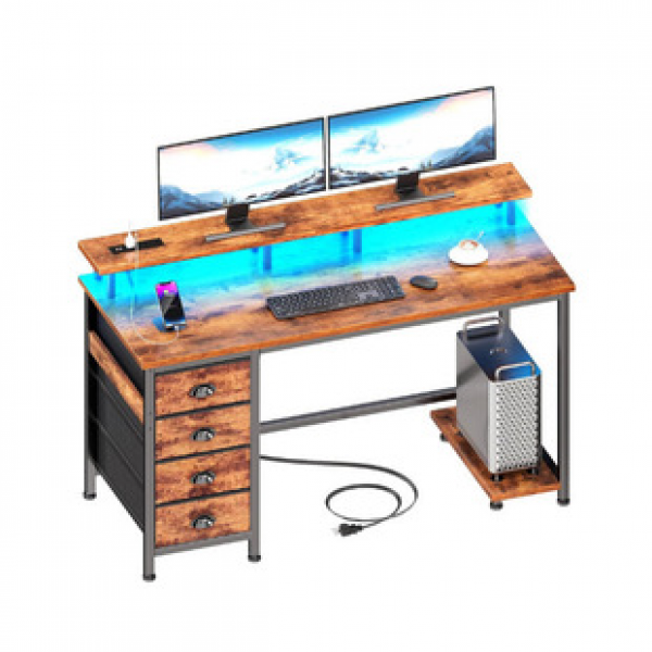 Foreign trade cross-border direct sales simple style office desk with power socket storage rack Amazon hot selling panel furniture