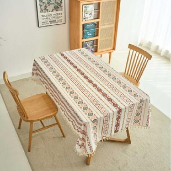 New Product: Posey Geometric Coffee Color Tablecloth, Anti scalding Tablecloth, Tea Table Cloth