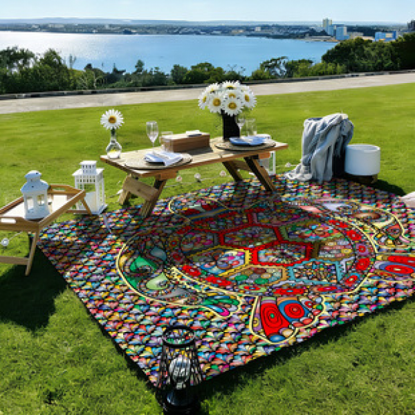 Cross border beach mat, quick drying, waterproof and moisture-proof mat, outdoor picnic mat, camping blanket