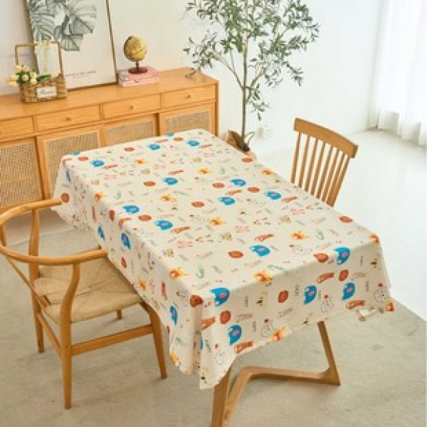 1pc light luxury high-end animal kingdom dining table tablecloth, living room home decoration, oil resistant and easy to clean high-end wallpaper