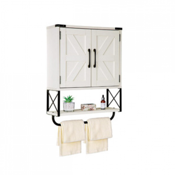 Featuring adjustable shelves and towel bar with door storage cabinet, Amazon foreign trade hot selling panel bathroom narrow storage cabinet