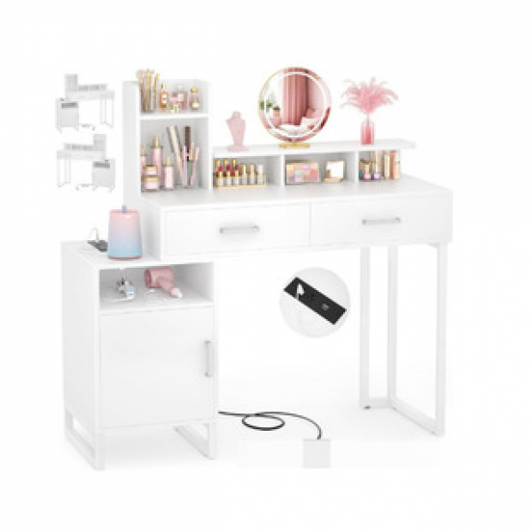 Cross border luxury dressing table, bedroom, modern, simple, small-sized, high-end, storage cabinet integrated, internet famous dressing table, trendy