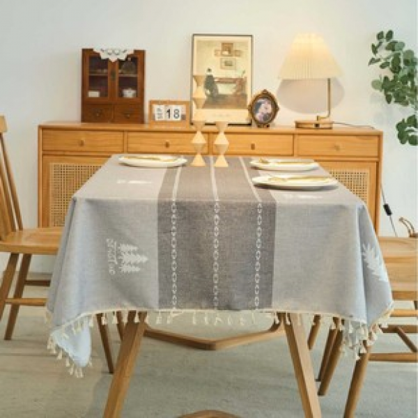 1pc light luxury high-end gray forest dining table tablecloth living room home decoration oil resistant and easy to clean high-end table