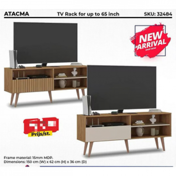 Cross border TV cabinet modern minimalist bedroom living room household small unit solid wood leg coffee table TV cabinet combination