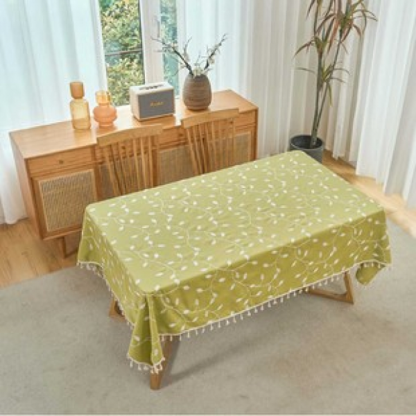 1pc Light Luxury Premium Embroidery Branch Vine Table Wallpaper Living Room Home Decoration Anti oil Easy to Clean Premium Feel Tablecloth