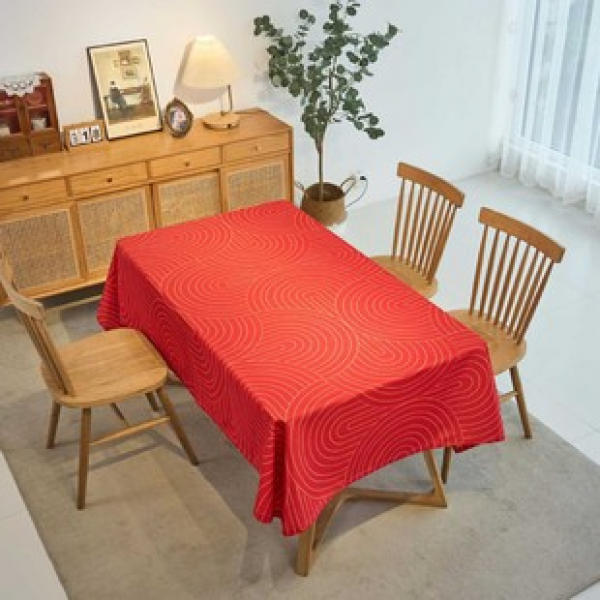 1pc Light Luxury Premium New Year's Edition with Red Ring Dining Table Wallpaper, Living Room Decoration, Oil resistant and Easy to Clean, High end Feeling