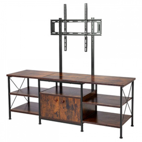 American rural style living room simple TV cabinet bracket, household open carbon steel storage rack, foyer display desk rack