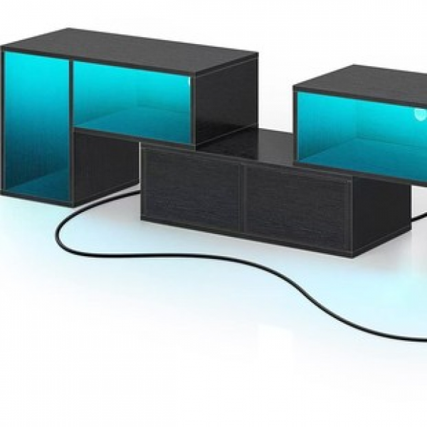 Modern simple and rotatable multifunctional TV cabinet with portable socket, USB port for installing ambient lights, trendy TV cabinet