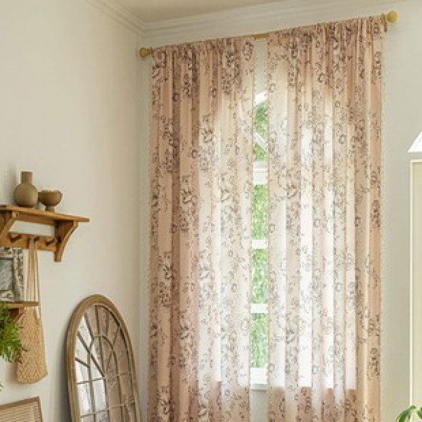 1PC high-end broom edge Chinese style flower living room bedroom dining room study versatile finished curtains