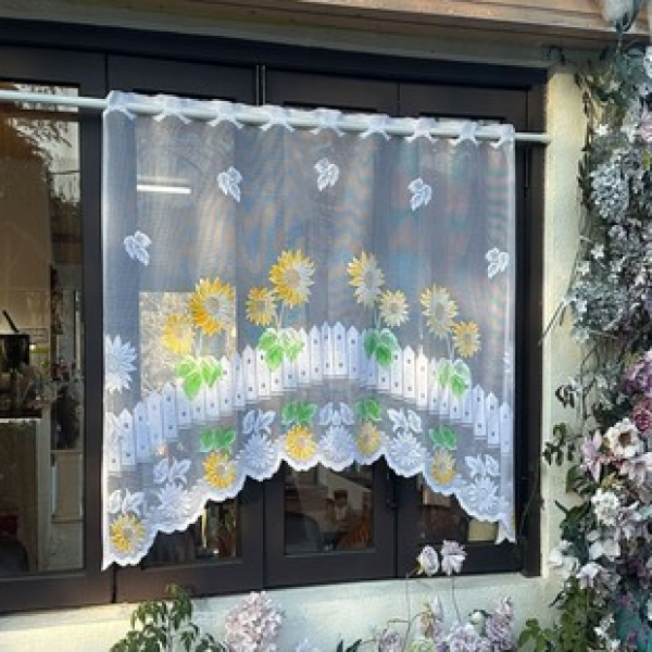 1pc Mesh Flower Roman Curtain Short Curtain Kitchen Cabinet Curtain Pole Window Curtain Home Decoration Small Curtain Short Curtain