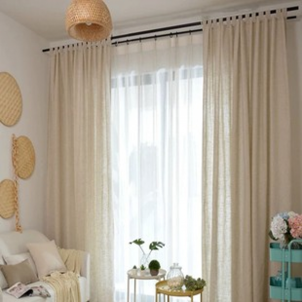 1PC New Product Butterfly Dancing with Beige Broom Lace Semi blackout Curtains Villa Farmhouse Balcony Living Room Bedroom