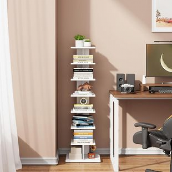 Cross border direct sales landing iron multi-layer bookshelf living room corner creative desk storage rack invisible bookshelf storage rack