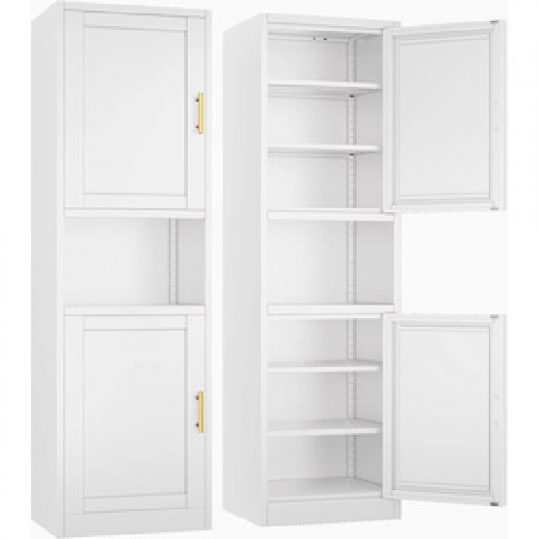 67 inch high storage cabinet, bathroom cabinet, metal cutlery room, adjustable shelves, kitchen, home office, living room, dining room