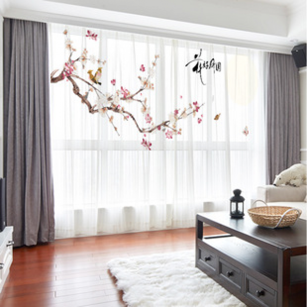 Modern minimalist curtains, window screens, semi blackout, thick linen screens, transparent but opaque, bedroom, living room, window screens, household curtains
