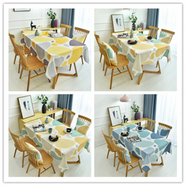 Amazon Wholesale Luxury Ins Internet Celebrity Nordic Waterproof Tablecloth Cotton and Hemp Tea Table Fabric Set Home Waterproof