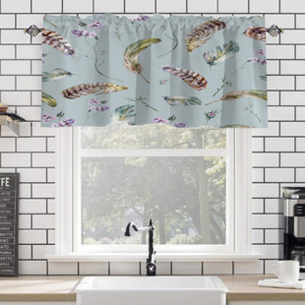 Short curtain, semi blackout door curtain, bay window, small curtain, semi curtain, bedroom partition, foreign trade hot selling and dropshipping pattern