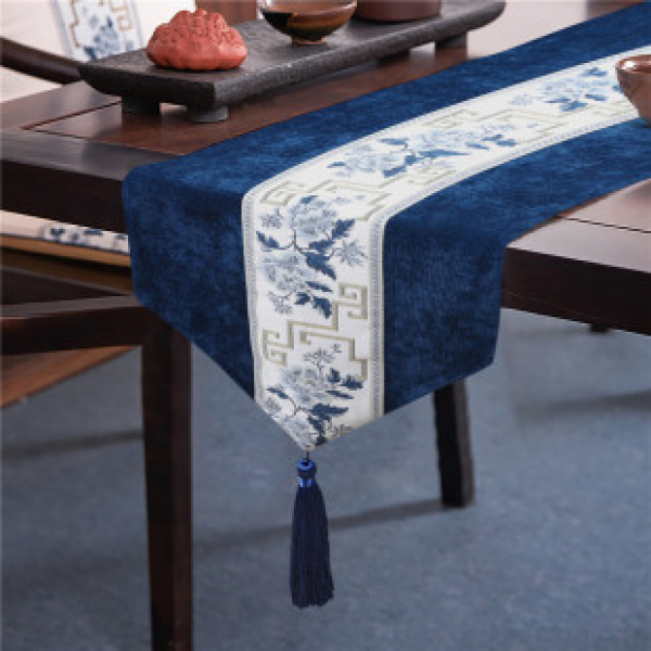 Cross border hot selling modern minimalist new Chinese table flag Zen double-sided American living room coffee table TV cabinet dining table cover cloth