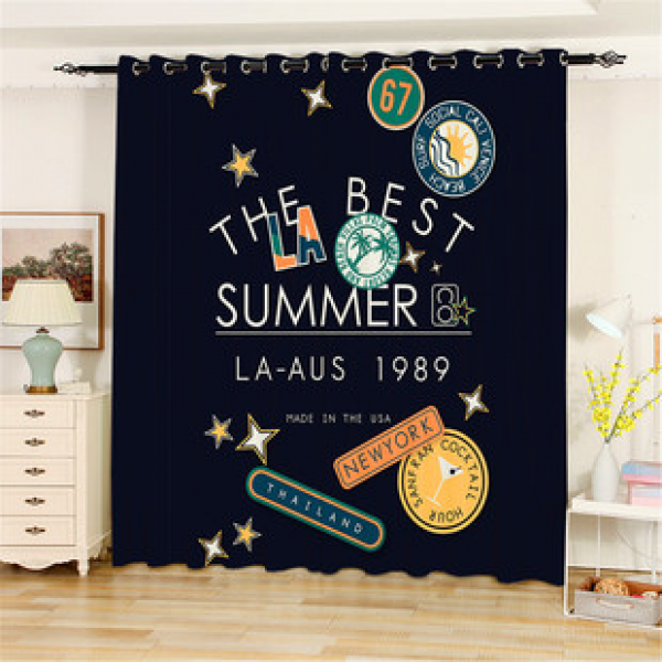 Wholesale children's cartoon living room bedroom bay windows, floor to ceiling non perforated blackout curtains, digital printed cotton and linen, available for pictures