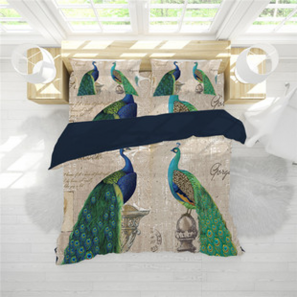 Cross border hot selling picture bedding three piece set foreign trade weight light 90g frosted cloth