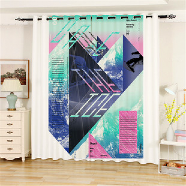 Thousand patterns, living room, hotel, no punching, blackout curtains, digital printing, cotton and linen for hair replacement, fashionable rock