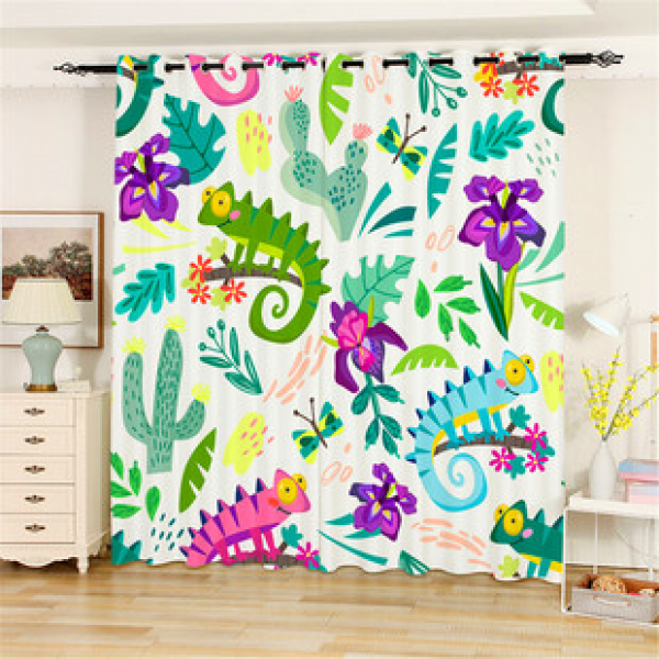Popular curtains, fabrics, bedrooms, children's rooms, cartoon sound insulation, bay windows, blackout curtains, window screens, curtains, boys and girls, pink