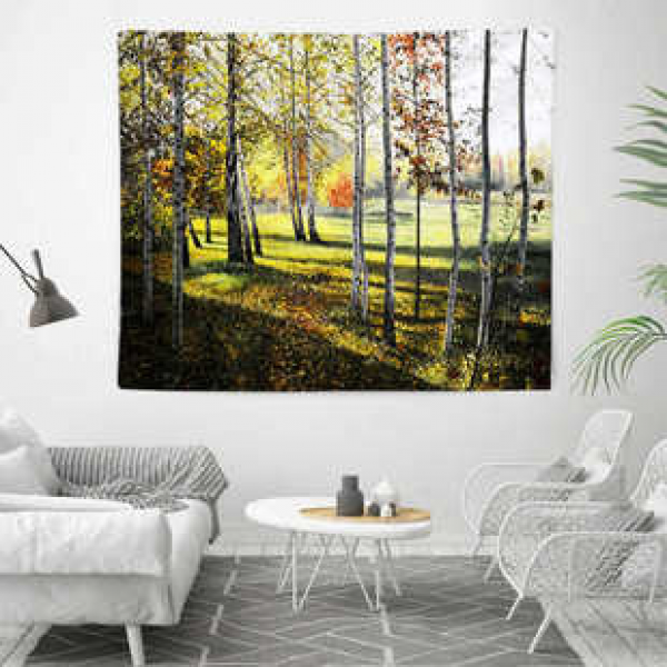 Cross border starry sky psychedelic forest background cloth decorative cloth hanging tapestry beach towel tapestry can be geometrically abstract style