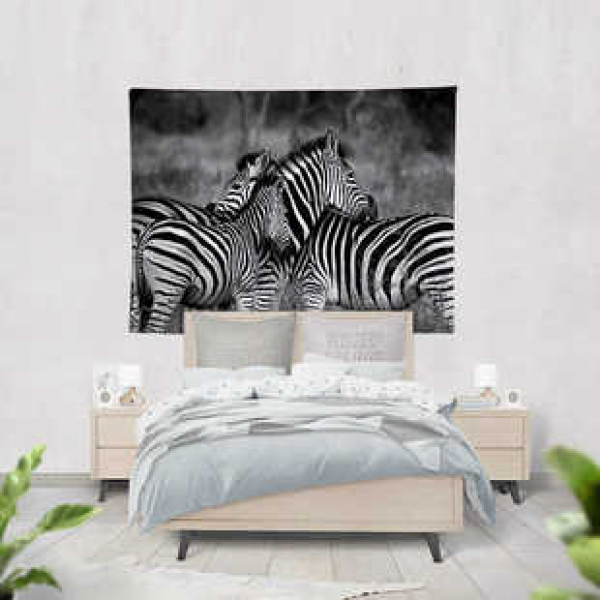 Cross border new tapestry bedroom home wall decoration background cloth wall hanging painting cocoa hair animal horse